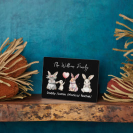 Cute Easter Bunny Family Plaque – Personalized  フォトプラーク
