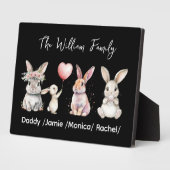 Cute Easter Bunny Family Plaque – Personalized  フォトプラーク (側面)