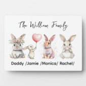 Cute Easter Bunny Family Plaque – Personalized  フォトプラーク (正面)