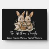 Cute Easter Bunny Family Plaque – Personalized  フォトプラーク (正面)