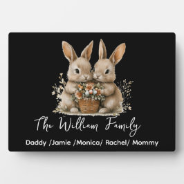 Cute Easter Bunny Family Plaque – Personalized  フォトプラーク