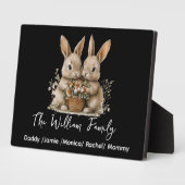 Cute Easter Bunny Family Plaque – Personalized  フォトプラーク (側面)