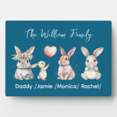 Cute Easter Bunny Family Plaque – Personalized  フォトプラーク (正面)