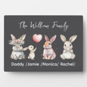 Cute Easter Bunny Family Plaque – Personalized  フォトプラーク (正面)