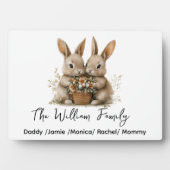 Cute Easter Bunny Family Plaque – Personalized  フォトプラーク (正面)