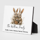 Cute Easter Bunny Family Plaque – Personalized  フォトプラーク (側面)