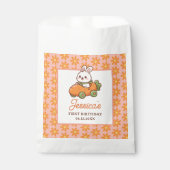 Cute Easter Bunny Floral 1st Birthday Party フェイバーバッグ (正面)