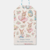 Cute Easter Bunny Floral Pattern - Pastel Spring  ギフトタグ (正面)
