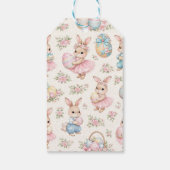 Cute Easter Bunny Floral Pattern - Pastel Spring  ギフトタグ (裏面)