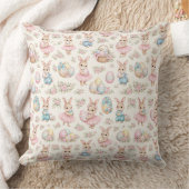 Cute Easter Bunny Floral Pattern - Pastel Spring クッション (ブランケット)
