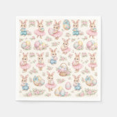 Cute Easter Bunny Floral Pattern - Pastel Spring スタンダードカクテルナプキン (正面)
