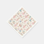 Cute Easter Bunny Floral Pattern - Pastel Spring スタンダードカクテルナプキン (角)
