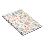 Cute Easter Bunny Floral Pattern - Pastel Spring ノートブック (右側)