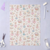Cute Easter Bunny Floral Pattern - Pastel Spring  薄葉紙 (クラフト)
