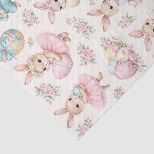 Cute Easter Bunny Floral Pattern - Pastel Spring  薄葉紙 (詳細)
