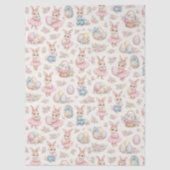 Cute Easter Bunny Floral Pattern - Pastel Spring  薄葉紙 (正面)