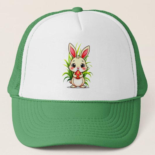 Cute Easter Bunny Holding Egg - boné キャップ (正面)