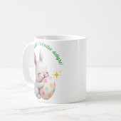 Cute Easter Bunny Hugging Colorful Egg コーヒーマグカップ (正面左)