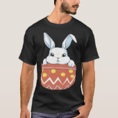 Cute Easter Bunny in a Pocket Bunny  Kids Boys Gir Tシャツ (正面)