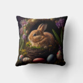 Cute Easter Bunny in nest and eggs around クッション (裏面)