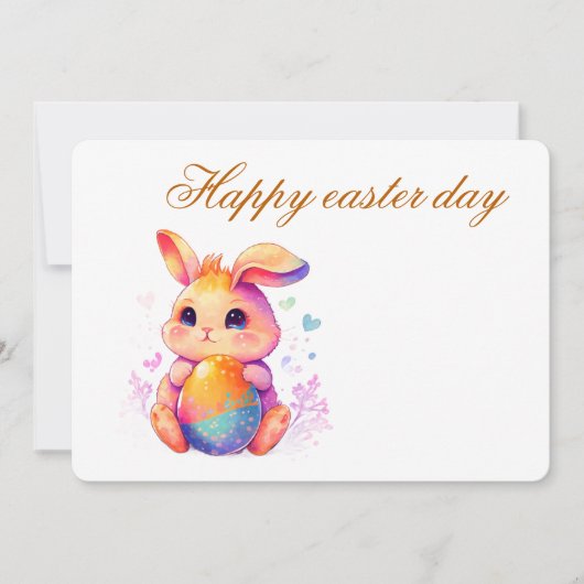 Cute Easter Bunny Invitation for Girls – Pastel Eg 招待状 (正面)