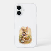 Cute Easter Bunny iPhone 16 Case Kawaii Art 16ケース (裏面)