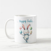 Cute Easter Bunny Juggling Eggs Personalized Kids  コーヒーマグカップ (左)