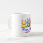 Cute Easter Bunny Kawaii Cartoon Spring Illustrati コーヒーマグカップ (正面左)