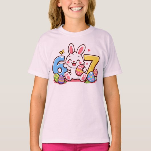 Cute Easter Bunny Kid 67 Meme Tシャツ (正面)