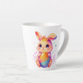  Cute Easter Bunny Latte Mug – Adorable Pastel Rab カフェラテマグ (右アングル)