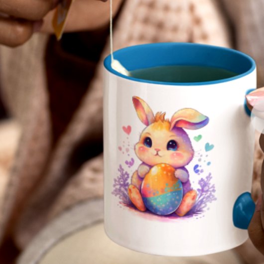  Cute Easter Bunny Latte Mug – Adorable Pastel Rab カフェラテマグ
