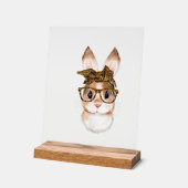 Cute Easter Bunny Mom Easter Leopard Year of The R アクリルサイン (傾斜)