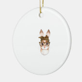 Cute Easter Bunny Mom Easter Leopard Year of The R セラミックオーナメント (左)