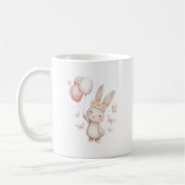 Cute Easter Bunny Mug with Pastel Balloons コーヒーマグカップ (左)