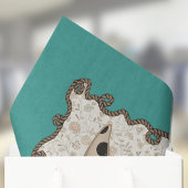 Cute Easter Bunny n Animal Print Brown Bows Teal  薄葉紙