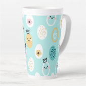 Cute Easter Bunny Pattern Kawaii Eggs  カフェラテマグ (右アングル)