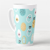 Cute Easter Bunny Pattern Kawaii Eggs  カフェラテマグ (左アングル)