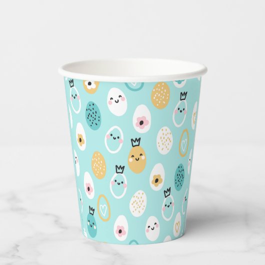 Cute Easter Bunny Pattern Kawaii Eggs  紙コップ (裏面)