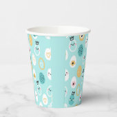 Cute Easter Bunny Pattern Kawaii Eggs  紙コップ (左)