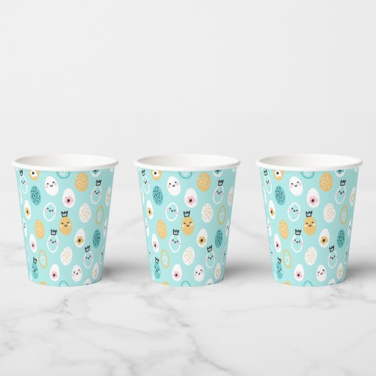 Cute Easter Bunny Pattern Kawaii Eggs  紙コップ (複数)