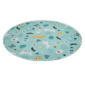 Cute Easter Bunny Pattern Kawaii Rabbits Eggs  カッティングボード (角)