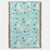 Cute Easter Bunny Pattern Kawaii Rabbits Eggs  スローブランケット (正面縦)