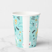 Cute Easter Bunny Pattern Kawaii Rabbits Eggs  紙コップ (右)