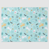 Cute Easter Bunny Pattern Kawaii Rabbits Eggs  薄葉紙 (正面)