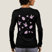 Cute Easter Bunny Pattern Shirt – Pastel Bunny & E トライブレンドＴシャツ (背面)