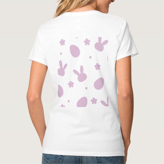 Cute Easter Bunny Pattern Shirt – Pastel Bunny & E Tシャツ (裏面)