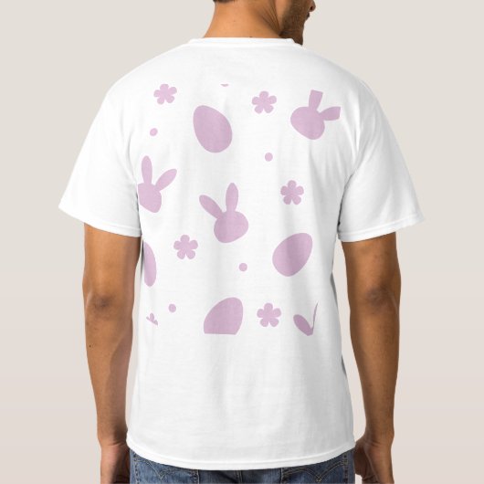 Cute Easter Bunny Pattern Shirt – Pastel Bunny & E Tシャツ (裏面)