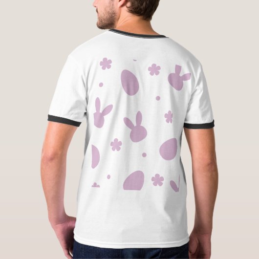 Cute Easter Bunny Pattern Shirt – Pastel Bunny & E Tシャツ (裏面フル)