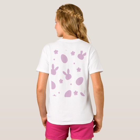 Cute Easter Bunny Pattern Shirt – Pastel Bunny & E Tシャツ (裏面フル)