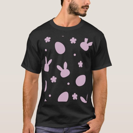 Cute Easter Bunny Pattern Shirt – Pastel Bunny & E Tシャツ (正面)